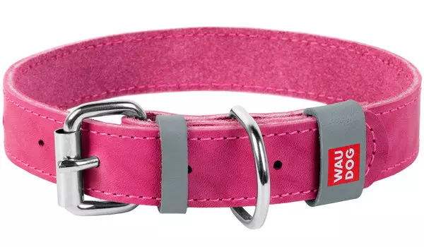 Ошейник кожаный для собак одинарный розовый 25 мм 38 – 49 см Collar (1 шт)