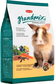 Padovan Grandmix Coniglietti корм для декоративных и карликовых кроликов (3 кг)