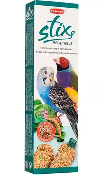 Padovan Stix Vegetable Cocorite палочки лакомство для волнистых попугаев с овощами 2 х 40 гр (1 шт)
