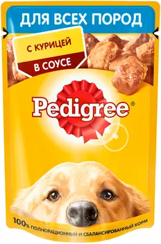 Pedigree для взрослых собак с курицей в соусе 88612 (85 гр х 28 шт)