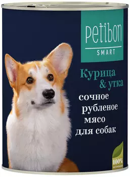 Petibon Smart для собак рубленое мясо с курицей и уткой (410 гр х 12 шт)
