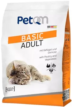 Petqm Basic Cat Adult With Poultry &amp; Vegetables для взрослых кошек с курицей и овощами (10 кг)