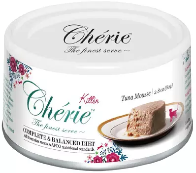 Pettric Cherie Kitten Complete &amp; Balanced Diet Tuna беззерновые для котят мусс с тунцом (80 гр х 24 шт)