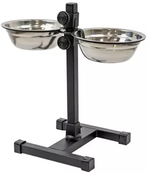 Подставка с мисками регулируемая металлическая Homepet 2 х 500 мл (1 шт)
