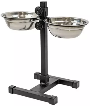 Подставка с мисками регулируемая металлическая Homepet 2 х 700 мл (1 шт)