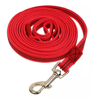 Поводок для собак 20 мм Зооник капроновый с латексной нитью красный 5 м (1 шт)