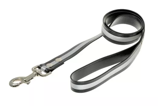Поводок с карабином биотановый светоотражающий V.I.Pet, черный, 25 мм х 1,2 м (1 шт)