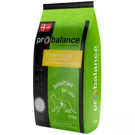 Probalance Cat Sensitive для взрослых кошек с чувствительным пищеварением с курицей и рисом (1,8 кг)
