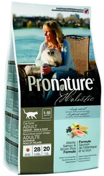 Pronature Holistic Cat Adult Skin &amp; Coat для взрослых кошек при аллергии с лососем и рисом (5,44 кг)