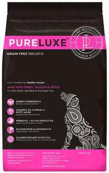 Pureluxe элитное питание беззерновое для нормализации веса для собак всех пород с индейкой, лососем, чечевицей (1,81 кг)