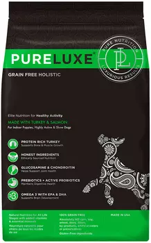 Pureluxe элитное питание беззерновой для активных собак и щенков всех пород с индейкой и лососем (10,89 кг)