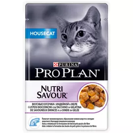 Purina Pro Plan Cat Adult Housecat Turkey для взрослых кошек живущих дома с индейкой в желе (85 гр х 24 шт)