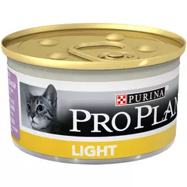 Purina Pro Plan Cat Light диетические для кошек с индейкой в соусе (85 гр х 24 шт)