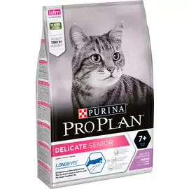 Purina Pro Plan Cat Senior 7+ Delicate Turkey для пожилых кошек старше 7 лет с чувствительным пищеварением с индейкой (0,4 кг)