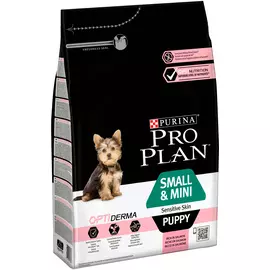 Purina Pro Plan Optiderma Puppy Small &amp; Mini Sensitive Skin для щенков маленьких пород с чувствительной кожей с лососем и рисом (3 + 3 кг)