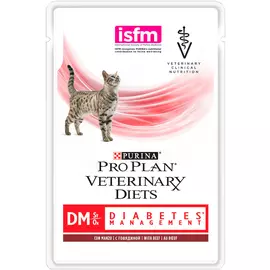 Purina Veterinary Diets Dm St/ox Diabetes для взрослых кошек при сахарном диабете с говядиной 85 гр (85 гр х 10 шт)