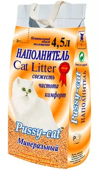 Pussy-cat минеральный – Пусси-кэт наполнитель впитывающий для туалета кошек (4,5 л)
