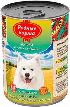 родные корма для взрослых собак с жарехой мясной по-двински (410 гр х 9 шт)