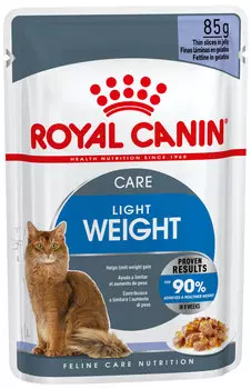 Royal Canin Light Weight Care диетические для взрослых кошек в желе пауч (85 гр х 12 шт)