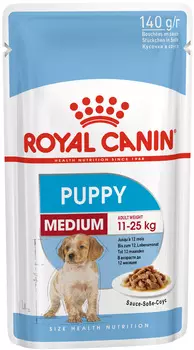 Royal Canin Medium Puppy для щенков средних пород в соусе (140 гр х 10 шт)