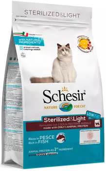 Schesir Cat Sterilised &amp; Light монобелковый диетический для взрослых кастрированных котов и стерилизованных кошек с рыбой (0,4 кг)