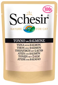 Schesir Cat Tuna &amp; Salmon для взрослых кошек с тунцом и лососем (50 гр х 30 шт)