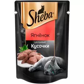 Sheba для взрослых кошек цельные кусочки с ягненком (80 гр х 24 шт)