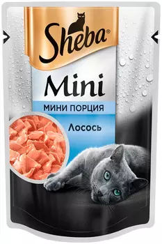 Sheba Mini порция для взрослых кошек с лососем (50 гр х 33 шт)