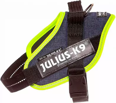 Шлейка для собак Julius-K9 Idc Powerharness Mini джинса зеленый неон 7 – 15 кг 49 – 67 см (1 шт)