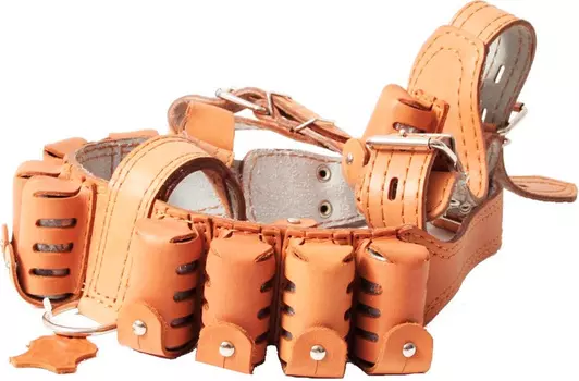 Шлейка с грузом утяжеленная № 4 кожаная рыжая 3,5 см х 85 см ZooMaster (1 шт)