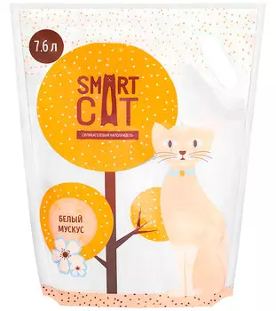 Smart Cat наполнитель силикагелевый для туалета кошек с ароматом белого мускуса (7,6 л)