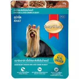 Smartheart Adult Dog для взрослых собак с курицей и печенью в соусе (80 гр)
