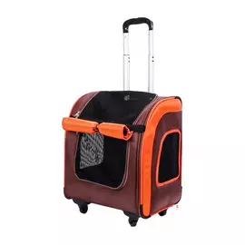 Тележка-трансформер для животных до 10 кг прямоугольная коричневая/оранжевая Ibiyaya Liso (1 шт)