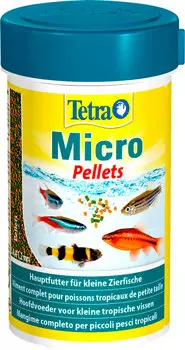 Tetra Micro Pellets корм пеллеты для мелких тропических рыб мелкие пеллеты (100 мл)