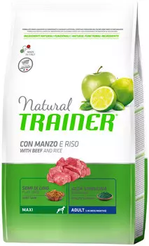 Trainer Natural Maxi Adult Beef &amp; Rice для взрослых собак крупных пород с говядиной и рисом (12 + 12 кг)
