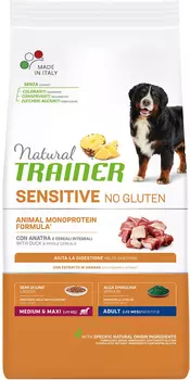 Trainer Natural Sensitive No Gluten Medium &amp; Maxi Adult Duck безглютеновый для взрослых собак средних и крупных пород с уткой (3 кг)