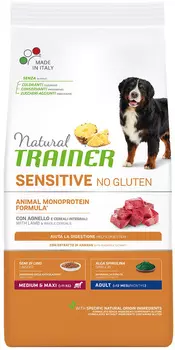 Trainer Natural Sensitive No Gluten Medium &amp; Maxi Adult Lamb безглютеновый для взрослых собак средних и крупных пород с ягненком (12 кг)