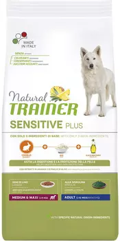 Trainer Natural Sensitive Plus Medium &amp; Maxi Adult Rabbit &amp; Rice безглютеновый для взрослых собак средних и крупных пород с кроликом и рисом (3 кг)