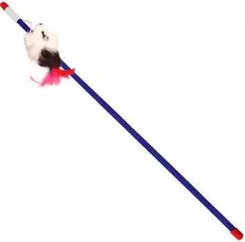 Triol B002 удочка-дразнилка с черно-белой мышкой (1 шт)