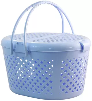 Triol переноска пластиковая для кошек овальная голубая размер, M 44 х 35 х 26 см (1 шт)