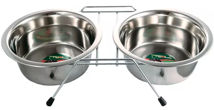 Triol подставка с мисками металлическая (2 х 1,6 л)