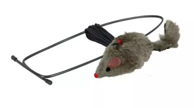 Trixie игрушка «Мышь на резинке», крепящаяся на дверной проем, 8 см (1 шт)