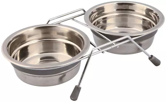 Trixie миска на подставке с шумовыми заглушками 2 х 0,45 л (1 шт)