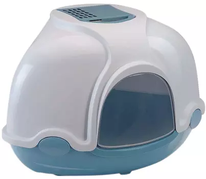 Туалет для кошек угловой закрытый Imac Ginger голубой 52 х 52 х 44,5 см (1 шт)