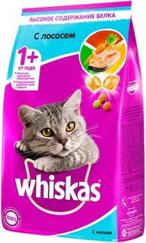 Whiskas аппетитный обед для взрослых кошек c лососем с нежным паштетом (5 кг)