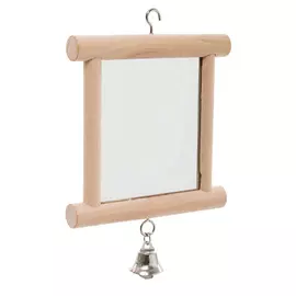 Зеркало для птиц Trixie деревянное с колокольчиком 9 х 10 см (1 шт)