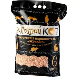 золотой кот наполнитель кукурузный для кошек (6 л)