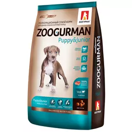 Zoogurman Puppy &amp; Junior для щенков средних и крупных пород с телятиной (12 кг)
