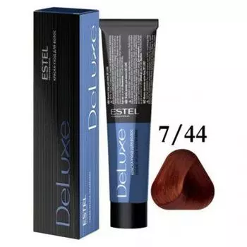 Estel De Luxe краска-уход для волос, 7/44 русый медный интенсивный, 60 мл