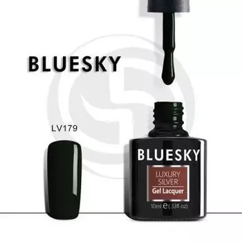 BLUESKY Luxury Silver Гель-лак LV179, черный густой 10мл